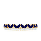 Rosec Jewels-Real Marquise Blue Sapphire Half Eternity Ring with Diamond