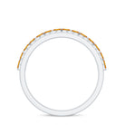 Certified Real Citrine Half Eternity Ring with Diamond AAA - Rosec Jewels