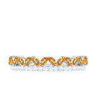 Certified Real Citrine Half Eternity Ring with Diamond AAA - Rosec Jewels