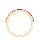 Natural Marquise Ruby Half Eternity Anniversary Ring with Diamond AAA - Rosec Jewels