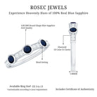 Natural Blue Sapphire Half Eternity Ring with Diamond for Women AAA - Rosec Jewels