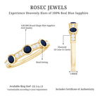 Natural Blue Sapphire Half Eternity Ring with Diamond for Women AAA - Rosec Jewels