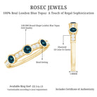 Bezel Set London Blue Topaz Half Eternity Band with Diamond AAA - Rosec Jewels