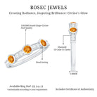 Rosec Jewels-Real Citrine Diamond Half Eternity Wedding Band in Bezel Setting