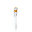 Rosec Jewels-Real Citrine Diamond Half Eternity Wedding Band in Bezel Setting