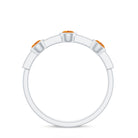 Rosec Jewels-Real Citrine Diamond Half Eternity Wedding Band in Bezel Setting