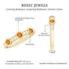 Rosec Jewels-Real Citrine Diamond Half Eternity Wedding Band in Bezel Setting