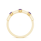 Rosec Jewels-Genuine Amethyst Diamond Half Eternity Ring in Bezel Set