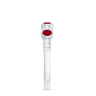 Rosec Jewels-Natural Bezel Set Ruby Half Eternity Ring with Diamond