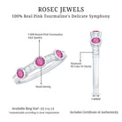 Rosec Jewels-Pink Tourmaline and Diamond Minimal Half Eternity Band Ring