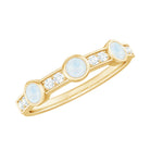 Rosec Jewels-Minimal Half Eternity Ring with Moonstone and Diamond