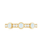 Rosec Jewels-Minimal Half Eternity Ring with Moonstone and Diamond