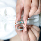 Real Emerald and Diamond Half Eternity Wedding Band in Bezel Set AAA - Rosec Jewels