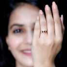 Rosec Jewels-Natural Princess Cut Garnet Diamond Wedding Band