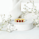 Rosec Jewels-Natural Princess Cut Garnet Diamond Wedding Band