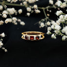 Rosec Jewels-Natural Princess Cut Garnet Diamond Wedding Band
