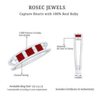Rosec Jewels-Natural Princess cut Ruby Double Band Ring with Diamond
