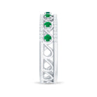 Rosec Jewels-Designer Emerald Diamond Wedding Band Ring with Certificate