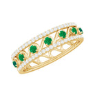 Rosec Jewels-Designer Emerald Diamond Wedding Band Ring with Certificate