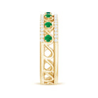 Rosec Jewels-Designer Emerald Diamond Wedding Band Ring with Certificate