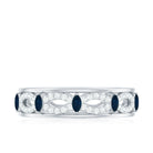 Rosec Jewels-Natural Blue Sapphire Infinity Wedding Band with Diamond