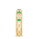 Genuine Emerald Diamond Eternity Wedding Band with Infinity Shank AAA - Rosec Jewels