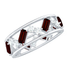 Rosec Jewels-Certified Real Garnet Diamond Wide Eternity Band