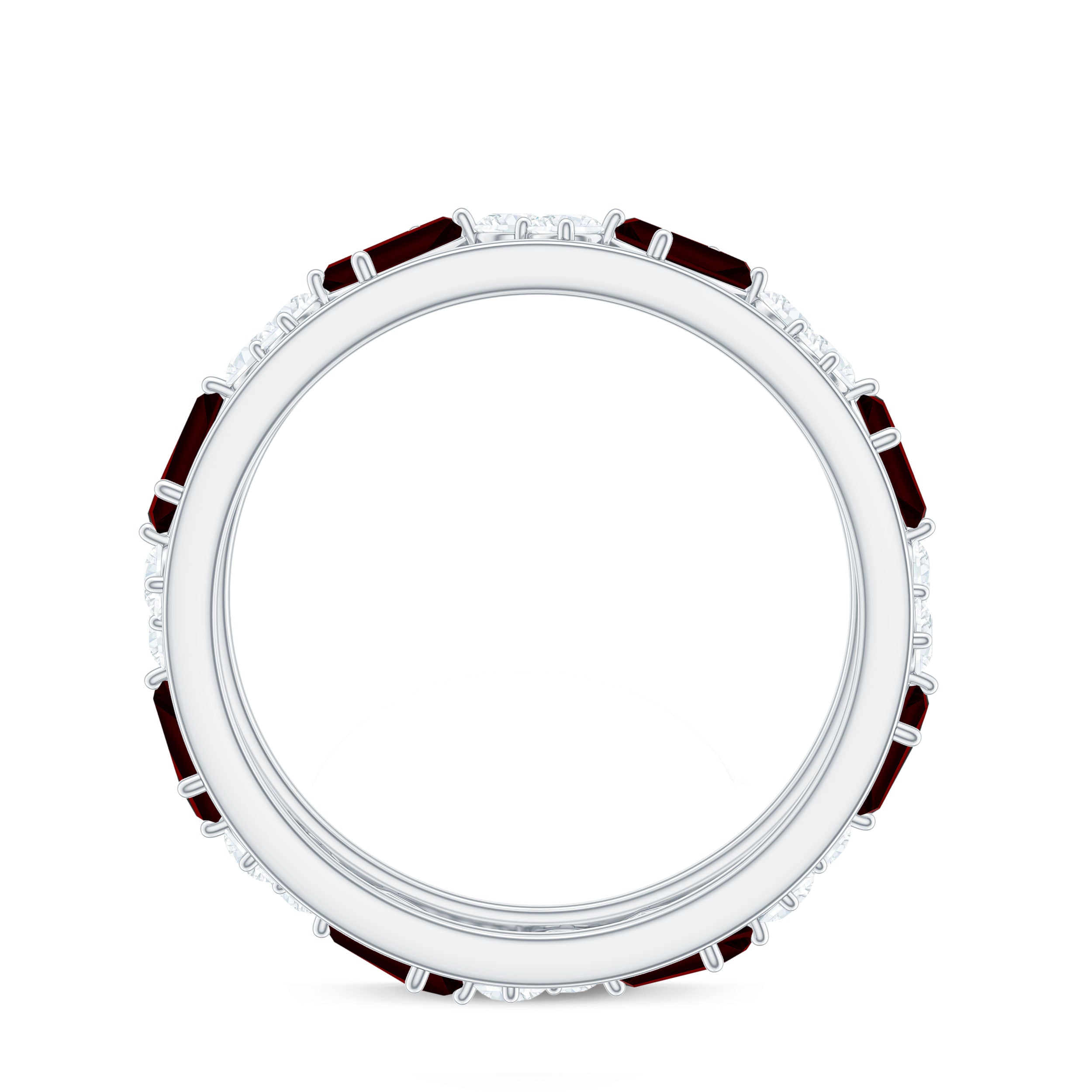 Rosec Jewels-Certified Real Garnet Diamond Wide Eternity Band