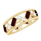 Rosec Jewels-Certified Real Garnet Diamond Wide Eternity Band