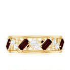 Rosec Jewels-Certified Real Garnet Diamond Wide Eternity Band