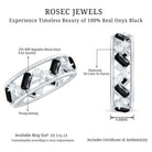 Black Onyx and Diamond Zig Zag Wide Wedding Band AAA - Rosec Jewels