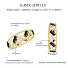 Rosec Jewels-Natural Black Spinel Diamond Eternity Band Ring for Anniversary