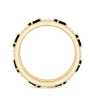 Rosec Jewels-Natural Black Spinel Diamond Eternity Band Ring for Anniversary