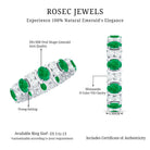Rosec Jewels-Oval Emerald and Moissanite Eternity Wedding Band