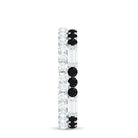 Certified Real 2 Row Black Spinel Eternity Ring with Moissanite AAA - Rosec Jewels