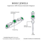Certified Natural Emerald Art Deco Half Eternity Ring with Diamond AAA - Rosec Jewels
