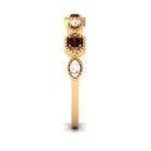 Rosec Jewels-Genuine Red Garnet Diamond Half Eternity Ring