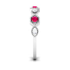 Rosec Jewels-Vintage Style Ruby Diamond Half Eternity Ring for Women