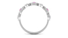 Pink Tourmaline and Diamond Eternity Wedding Band AAA - Rosec Jewels