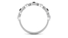 Black Spinel and Diamond Half Eternity Ring in Prong Setting AAA - Rosec Jewels