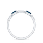 Rosec Jewels-Natural London Blue Topaz Designer Eternity Band with Diamond