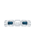 Rosec Jewels-Natural London Blue Topaz Designer Eternity Band with Diamond