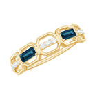 Rosec Jewels-Natural London Blue Topaz Designer Eternity Band with Diamond