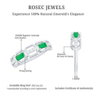 Rosec Jewels-Natural Baguette Emerald Diamond Anniversary Band Ring in East West Style