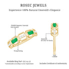 Rosec Jewels-Natural Baguette Emerald Diamond Anniversary Band Ring in East West Style