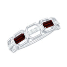 Rosec Jewels-Genuine Baguette Garnet Diamond Wedding Band Ring