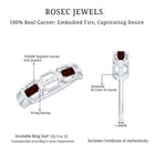 Rosec Jewels-Genuine Baguette Garnet Diamond Wedding Band Ring