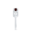 Rosec Jewels-Genuine Baguette Garnet Diamond Wedding Band Ring