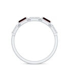 Rosec Jewels-Genuine Baguette Garnet Diamond Wedding Band Ring