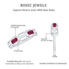 Rosec Jewels-Natural Baguette Ruby Band Ring with Diamond